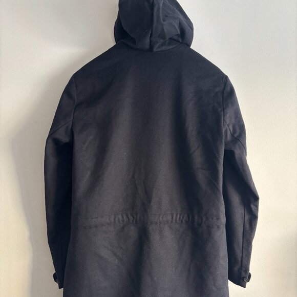 $850 Stephan Schneider Black Wool Hooded Coat/ Jacket - Large- XL - Picture 7 of 12